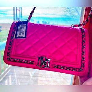 Badgley Mischka HOT pink crossbody purse
